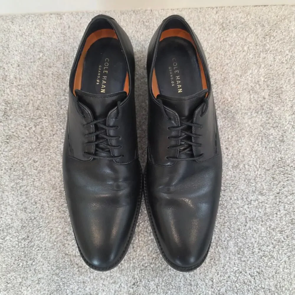 Cole Haan Grand OS Oxford Mens 11.5 Black Leather Lace Up Comfort Dress Shoes
